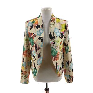 Ovi Womens Floral Blazer Jacket M Polyester Blend Made In China